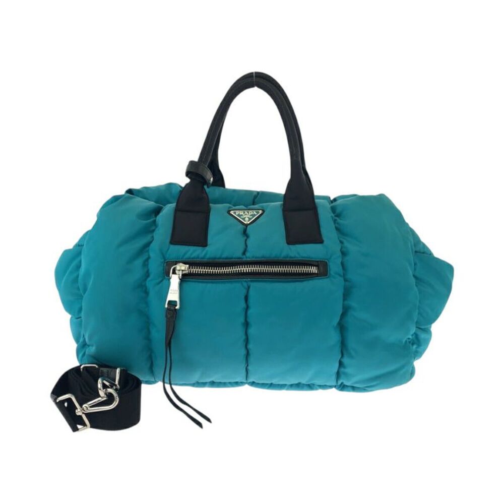 Prada Nylon Tessuto Bomber Turquoise Tote